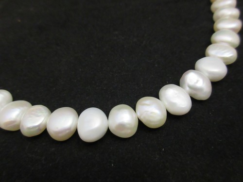 Vintage Natural Pearl Necklace 925 Marked Sterling Silver Lobster Claw Clasp 17" - Picture 6 of 8