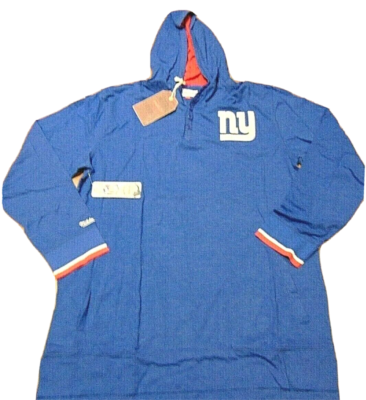 MITCHELL & NESS NFL NEW YORK GIANTS SEAL THE WIN HOODED L/S SHIRT