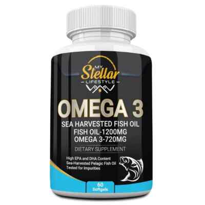 Omega 3 Fish Oil by My Stellar Lifestyle - 60 Softgels
