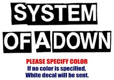 System Of A Down Band Graphic Die Cut decal sticker Car Truck Boat Window 7"