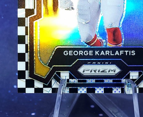 2023 Panini Prizm George Karlaftis Black and White Checkerboard SSP Chiefs - Picture 12 of 13