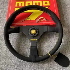 Momo Black Edition 350mm14inch Mod07 Flat Bracket Suede Steering Wheel