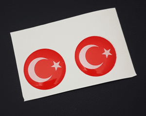 2x 3d Turkei Symbol Deko Sticker Turkiye Turk Ay Yildiz Aufkleber Auto 2cm Ebay
