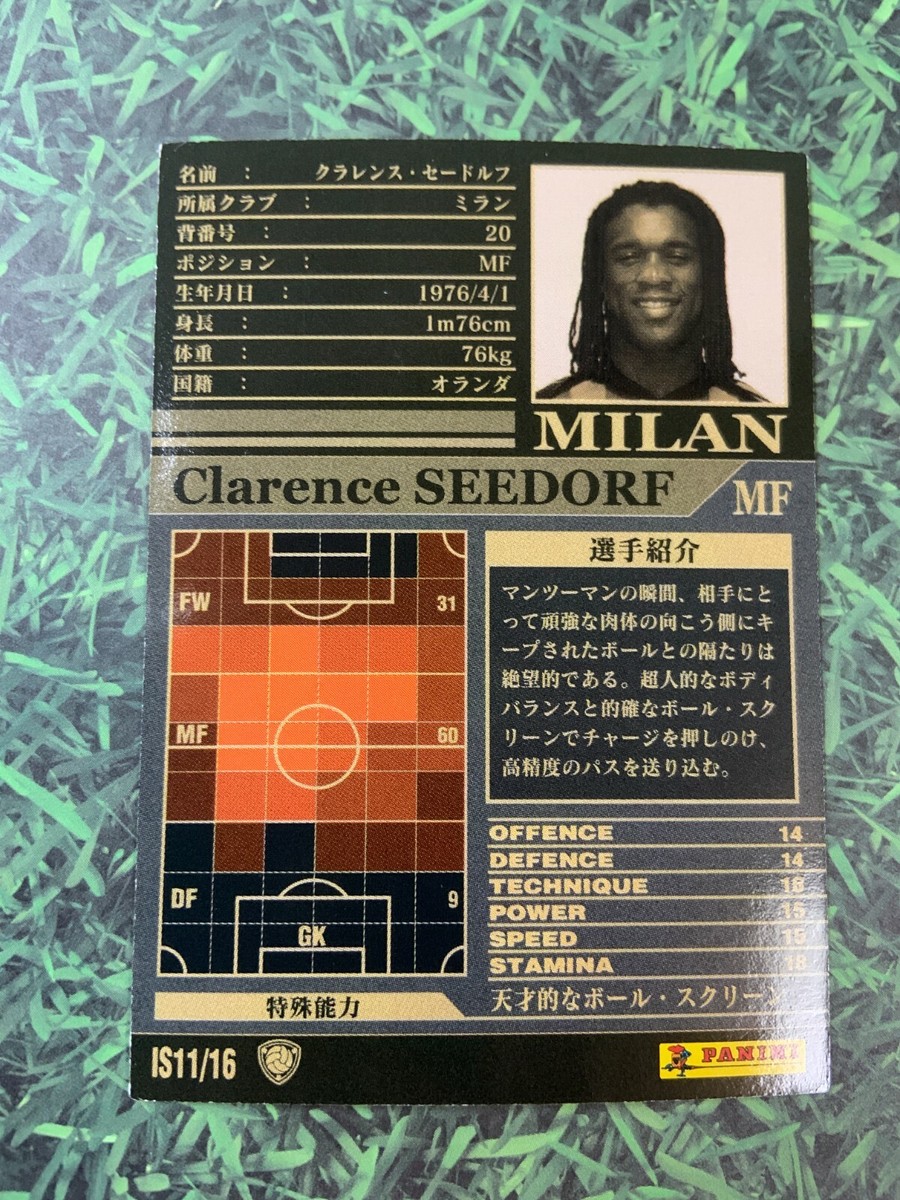 wccf サッカー　カード Panini WCCF 2002-03 Clarence Seedorf Refractor card AC Milan Italy