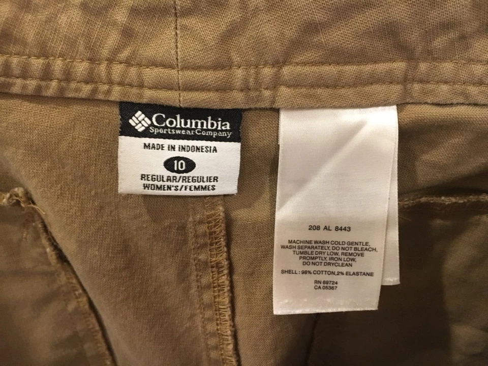 Pantalones cargo Columbia para mujer talla 10 algodón caqui senderismo al aire libre Foto 3 de 3