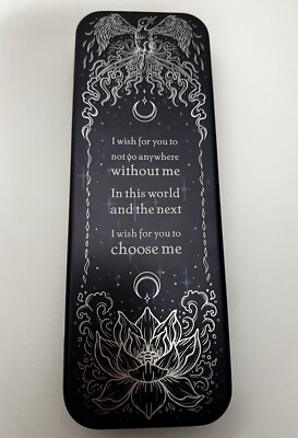 Illumicrate s  Song of Silver, Flame like Night  Metal Bookmark Tin