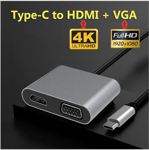 USB 3.1 Type-C to HDMI VGA Display Adapter UltraHD For MacBook Pro iPad Pro AU - Picture 2 of 5