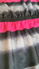 Ann Taylor Loft Mini Dress Stiped Spring Summer Pink Black Gray Size Small