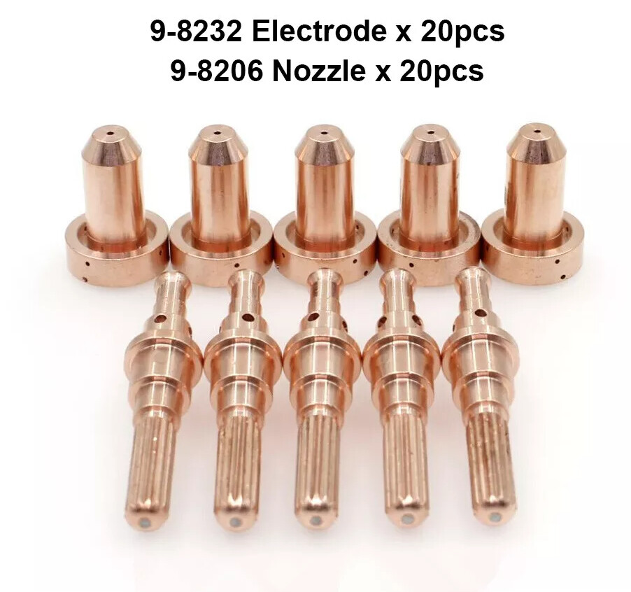 40pcs Plasma Electrode 9-8232 Tip 9-8206 for Thermal Dynamics SL60 SL100 Torch