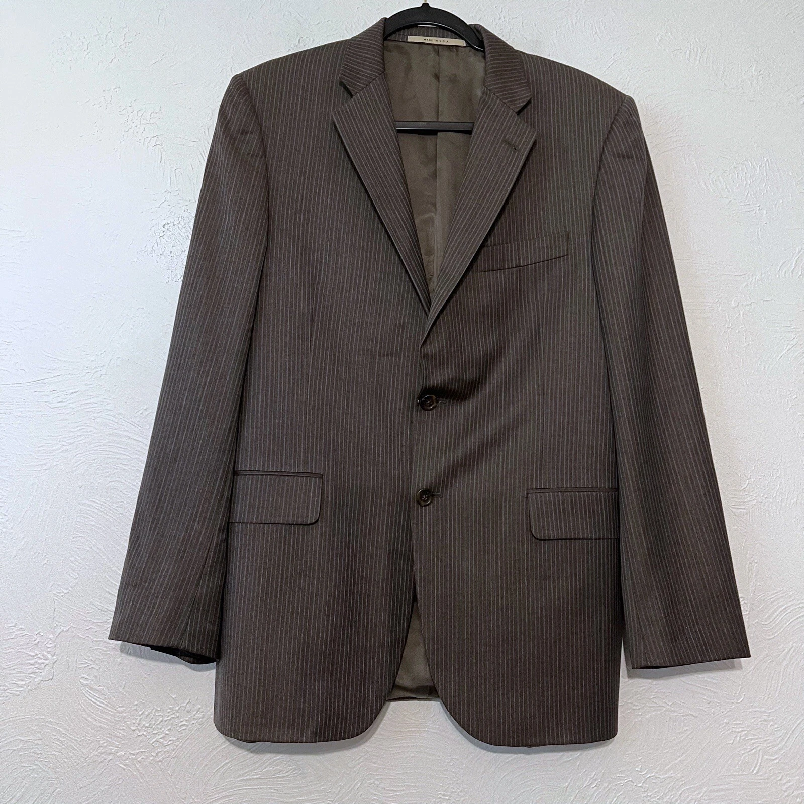 BURBERRY LONDON Blazer Giacca Cappotto Made In USA Uomo Taglia 40R Marrone LEGGI