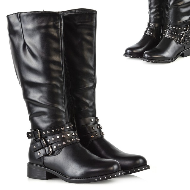 black high top boots ladies