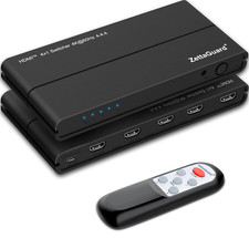 Zettaguard HDMI 2.0 Switcher Supports 4K HDR (4 in 1 Out) Hi-Speed 18Gbps