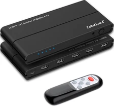 Zettaguard HDMI 2.0 Switcher Supports 4K HDR (4 in 1 Out) Hi-Speed 18Gbps