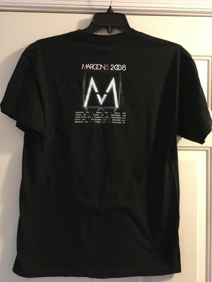 maroon 5 tshirt 2008 tour black new large | eBay