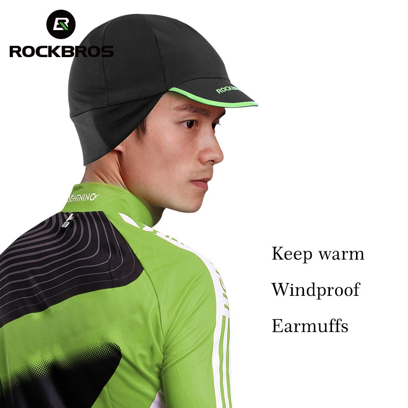 Thermal Peaked Cap Visor Beanie Hat with Ear Covers for Running Cycling Skiing - Image 4 of 4