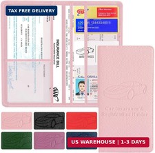 Premium Car Registration and Insurance Card Holder, Car Document Holder for Card
