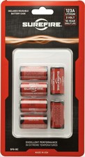 Surefire 6 Pack 123A Lithium Batteries 6 Pack, Clear