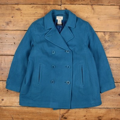 Vintage L.L.Bean Wolljacke XL Erbsenmantel Blau