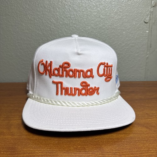 Oklahoma City Thunder Rope Script Sombrero New Era Blanco Naranja SnapBack