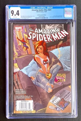 AMAZING SPIDER-MAN #601, J SCOTT CAMPBELL COVER, CGC 9.4, MARVEL 2009
