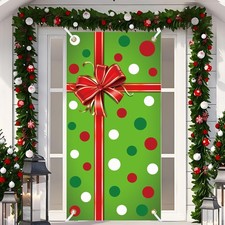Christmas Door Cover Xmas Gift Box Door Hanging Banner Merry Christmas Front ...