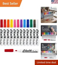 Safe Non-Toxic Liquid Chalk Markers Set   12 Bright Colors for Fun Projects