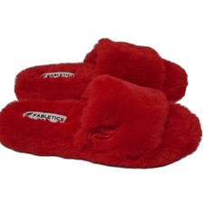 Fabletics Women's Vibrant Red Plush Soft Slippers Size 9