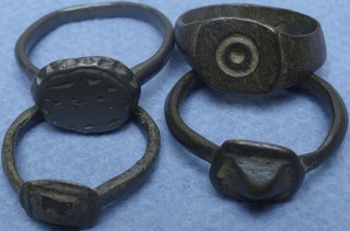 Lot of 4 Ancient Bronze Rings