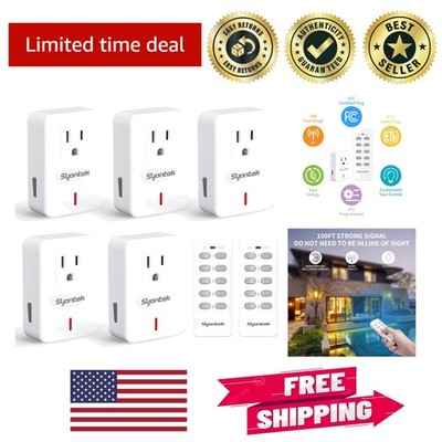Compact Wireless Light Switch with 5 Outlets   Safe & Efficient Remote Control