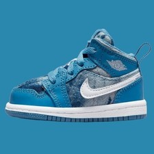 Nike Jordan 1 Mid AJI TD Shoes Sneakers DM8950-400 Blue / White Toddler Size 4C