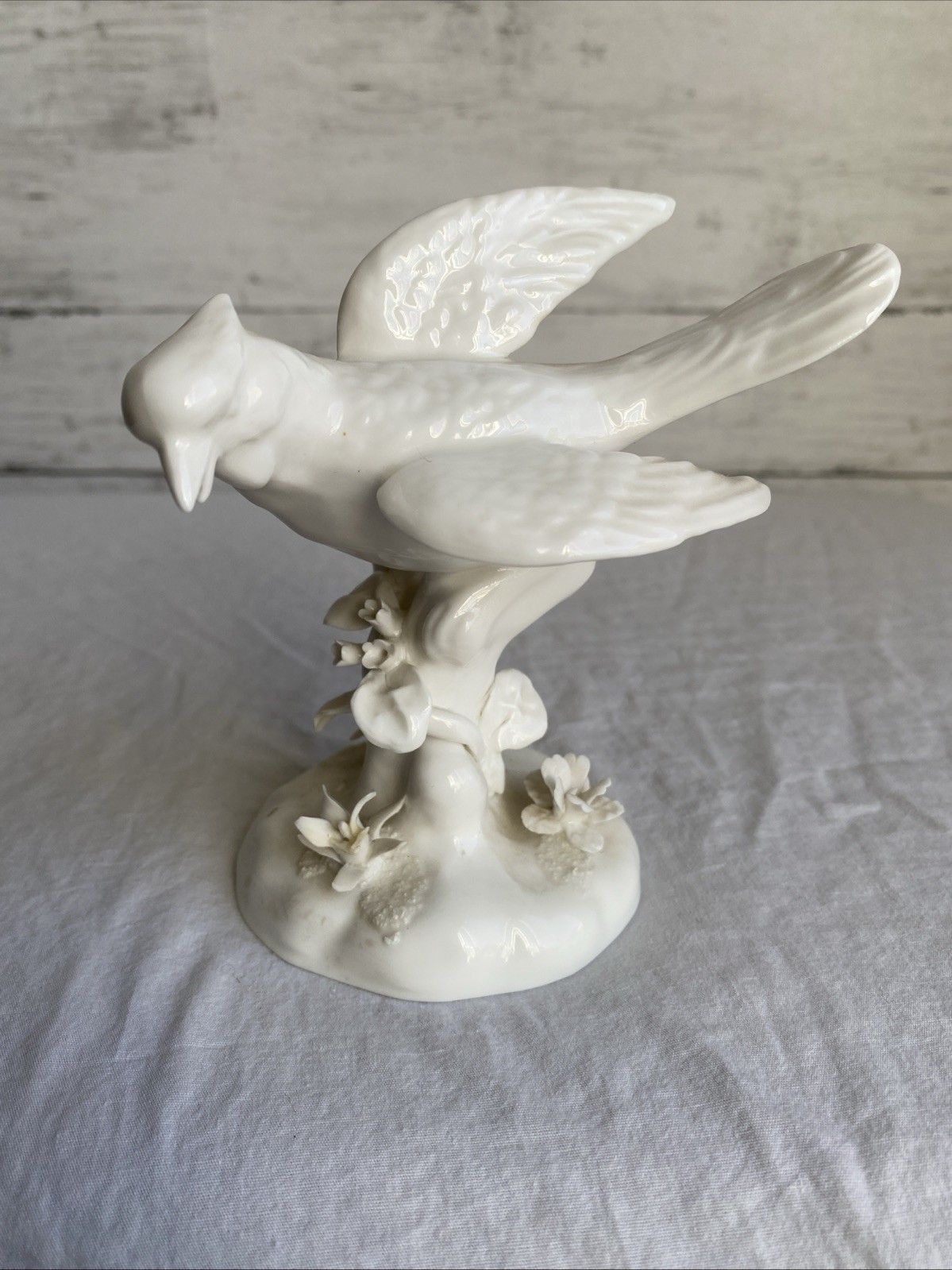 Vintage Crown Staffordshire Bone China White Gloss Bird Figurine by JT Jones