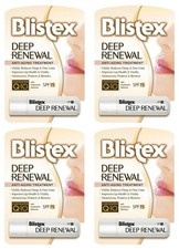 4 Pack Blistex Deep Renewal Lip Protectant Spf 15 0.15 Oz Each