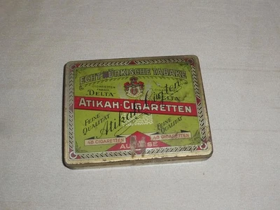 alte Blechdose / Zigarettendose Atikah Cigaretten Auslese Delta DD 13,5x11x2cm - Bild 1 von 4