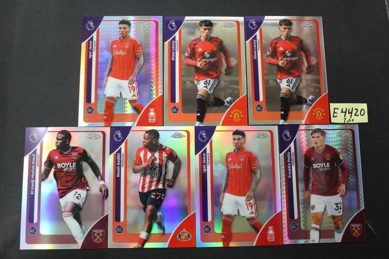 2026 Topps Chrome Premier League - 7 Card lot, Rookies, Refractors, Hyper (E4420