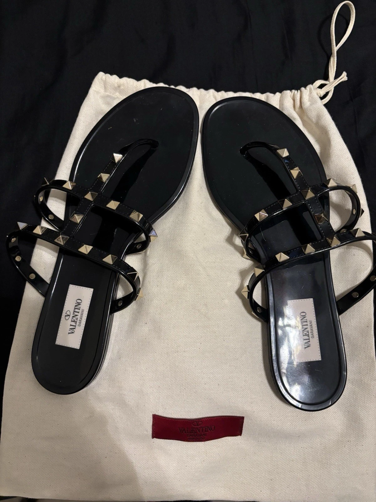Valentino — Valentino Garavani Rockstud Black Sandals Size 39