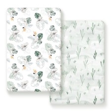 Stretch Ultra Soft Jersey Knit Fitted Pack n Play Playard Sheets Set 2 Pack  F...