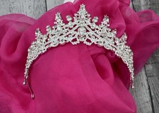 Silver Tiara and Crown for Women Crystal Queen Crown Wedding Bridal NWOT