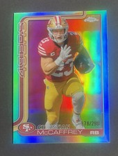 2025 Topps Chrome Football Christian McCaffrey Teal REFRACTOR /299