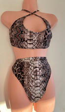 Missguided snake print design bikini Size 14