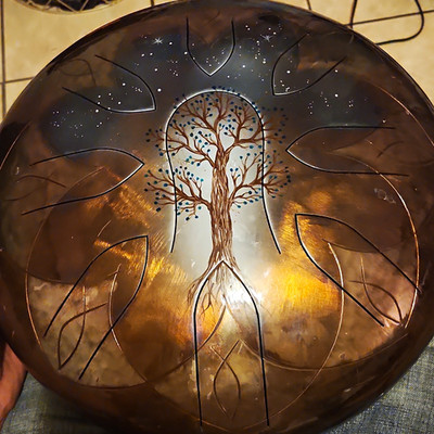 Alatyr Tree of Life Steel Tongue Drum D Minor 432Hz Handmade Russia
