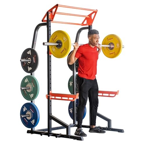 Sunny Health & Fitness Power Zone Half Rack Heavy Duty Perfo