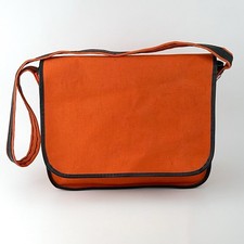 Vintage 60s Orange Vinyl Messenger Purse Bag