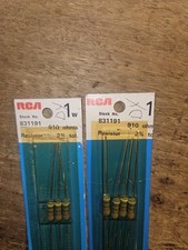 7 VINTAGE NOS RCA 910 OHMS 2 TOTAL RESISTORS 831191 1 WATT