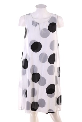 comma Kleid Shiftkleid Punkte M weiß