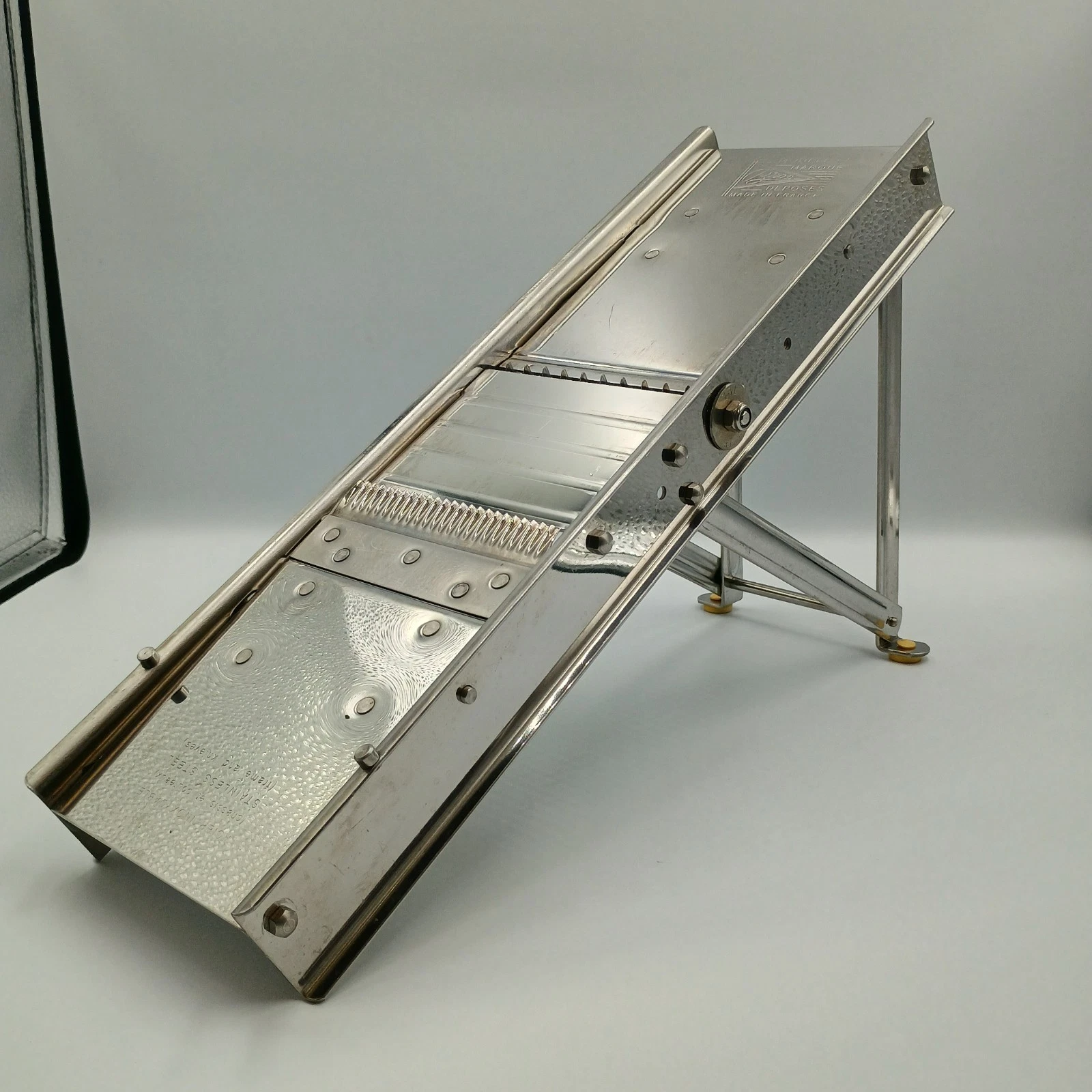 Bron Mandolin Modele Marque Deposes France Stainless Steel Food Slicer No Pusher
Opens in a new wind