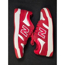 New Balance 480 Kids Red Suade White Low Top Sneakers PSB480WR Size 3Y