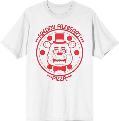 FNAF Fazbear's Pizza Crew Neck Short Sleeve Women's Men White T-Shirt