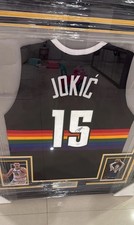 Nikola Jokic Signed Framed Jersey JSA COA Denver Nuggets MVP Auto Display35x39