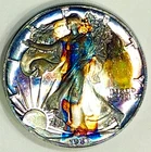 1987-S GEM Proof  Silver Eagle Deep Cameo 2 Sided Rainbow Toned Monster REDUCED