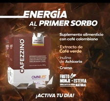 Cafezzino Suplemento Con Cafe Colombiano Omnilife Box with 30 packets 150g 